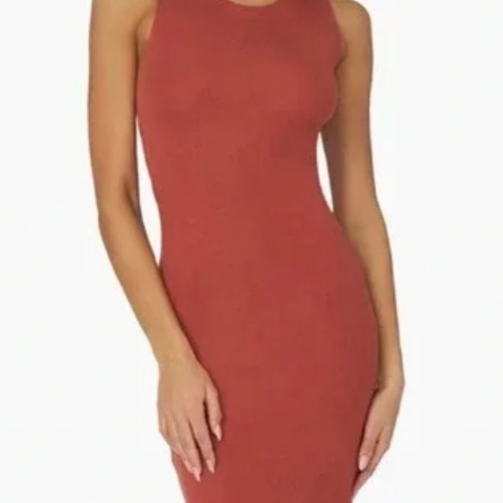 Orange sleeveless Bodycon Dress - WeWoreWhat